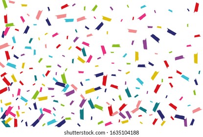 Rainbow Carnaval Dust Background. Round Background. Confetti Invitation Illustration. Color Abstract Invitation.