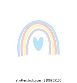 Rainbow cartoon hand drawn illustration in vector