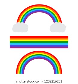 Rainbow Cartoon Set Isolated Stripes Light Stock Vector (Royalty Free ...