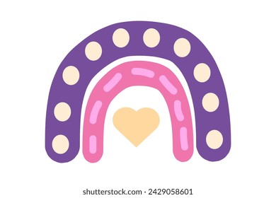 Rainbow in cartoon style for various designs