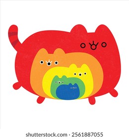 Rainbow cats lover vector illustration