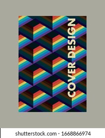 Diseño de la cubierta de las celdas arco iris. Color de fondo moderno sin inconvenientes 
libro de patrones vectoriales, revista, catálogo, folleto, etc.