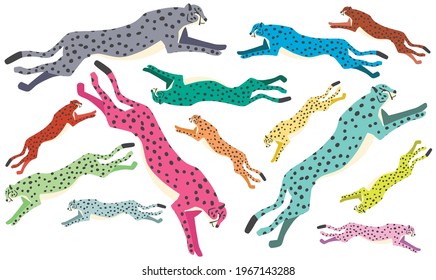 Rainbow Cheetah Pattern. Poster. Graphic Design. Wallpaper. 