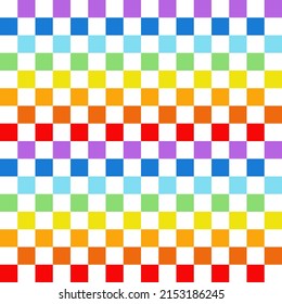 Rainbow chequerboard pattern. Seamless vector ombré design suitable for fashion, home decor and stationary.