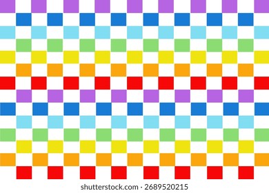 Padrão de chequerboard arco-íris. Design ombré vetor sem costura adequado para moda, decoração doméstica e estacionário.