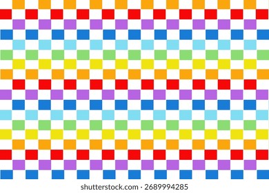 Padrão de chequerboard arco-íris. Design ombré vetor sem costura adequado para moda, decoração doméstica e estacionário.