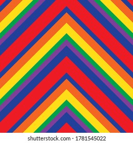 Rainbow Chevron diagonal striped seamless pattern background suitable for fashion textiles, graphics