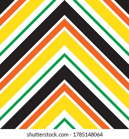 Rainbow Chevron diagonal striped seamless pattern background suitable for fashion textiles, graphics
