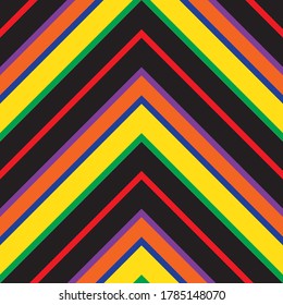 Rainbow Chevron diagonal striped seamless pattern background suitable for fashion textiles, graphics