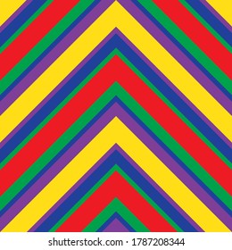 Rainbow Chevron diagonal striped seamless pattern background suitable for fashion textiles, graphics