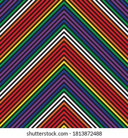 Rainbow Chevron diagonal striped seamless pattern background suitable for fashion textiles, graphics