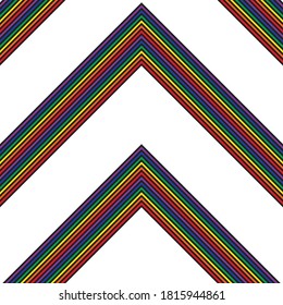 Rainbow Chevron diagonal striped seamless pattern background suitable for fashion textiles, graphics