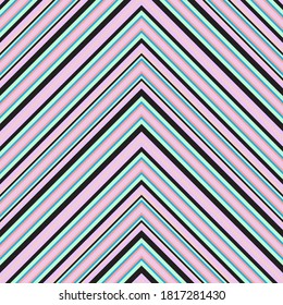 Rainbow Chevron diagonal striped seamless pattern background suitable for fashion textiles, graphics