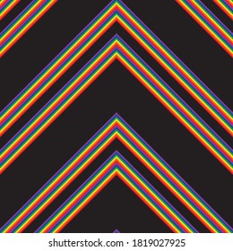 Rainbow Chevron diagonal striped seamless pattern background suitable for fashion textiles, graphics