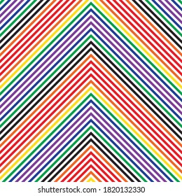 Rainbow Chevron diagonal striped seamless pattern background suitable for fashion textiles, graphics
