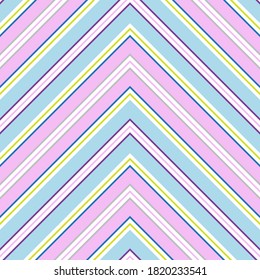 Rainbow Chevron diagonal striped seamless pattern background suitable for fashion textiles, graphics