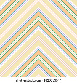 Rainbow Chevron diagonal striped seamless pattern background suitable for fashion textiles, graphics
