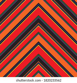 Rainbow Chevron, diagonal gestreifter, nahtloser Musterhintergrund, geeignet für Modetextilien, Grafiken