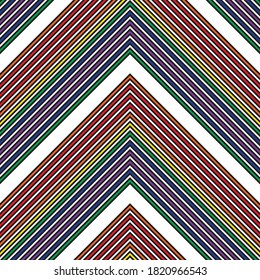 Rainbow Chevron diagonal striped seamless pattern background suitable for fashion textiles, graphics