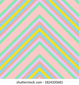 Rainbow Chevron diagonal striped seamless pattern background suitable for fashion textiles, graphics