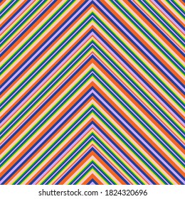 Rainbow Chevron diagonal striped seamless pattern background suitable for fashion textiles, graphics