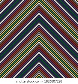 Rainbow Chevron diagonal striped seamless pattern background suitable for fashion textiles, graphics