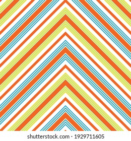 Rainbow Chevron diagonal striped seamless pattern background suitable for fashion textiles, graphics