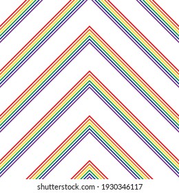 Rainbow Chevron diagonal striped seamless pattern background suitable for fashion textiles, graphics