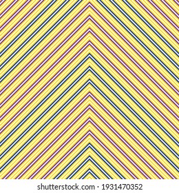 Rainbow Chevron diagonal striped seamless pattern background suitable for fashion textiles, graphics