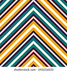 Rainbow Chevron diagonal striped seamless pattern background suitable for fashion textiles, graphics