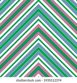 Rainbow Chevron diagonal striped seamless pattern background suitable for fashion textiles, graphics