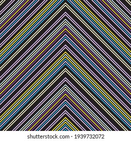 Rainbow Chevron diagonal striped seamless pattern background suitable for fashion textiles, graphics