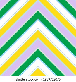 Rainbow Chevron diagonal striped seamless pattern background suitable for fashion textiles, graphics