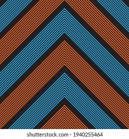 Rainbow Chevron, diagonal gestreifter, nahtloser Musterhintergrund, geeignet für Modetextilien, Grafiken