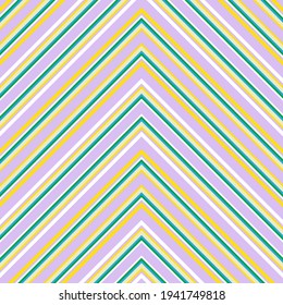 Rainbow Chevron diagonal striped seamless pattern background suitable for fashion textiles, graphics