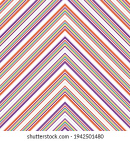 Rainbow Chevron diagonal striped seamless pattern background suitable for fashion textiles, graphics