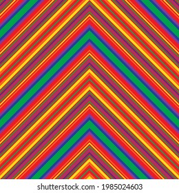 Rainbow Chevron, diagonal gestreifter, nahtloser Musterhintergrund, geeignet für Modetextilien, Grafiken