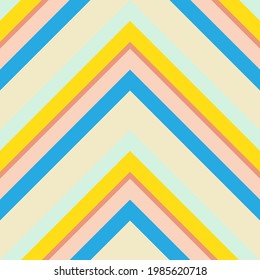 Rainbow Chevron diagonal striped seamless pattern background suitable for fashion textiles, graphics