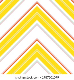 Rainbow Chevron diagonal striped seamless pattern background suitable for fashion textiles, graphics