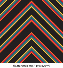 Rainbow Chevron, diagonal gestreifter, nahtloser Musterhintergrund, geeignet für Modetextilien, Grafiken