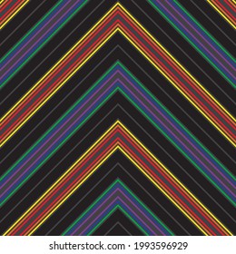 Rainbow Chevron diagonal striped seamless pattern background suitable for fashion textiles, graphics