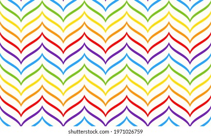 Rainbow chevron pattern, seamless vector geometric background. Unicorn magic rainbow stripes pattern. Abstract geometric wave background.