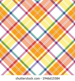 Rainbow Chevron Plaid Tartan textured Seamless pattern design suitable for fashion textiles and graphics