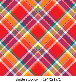 Rainbow Chevron Plaid Tartan textured Seamless pattern design suitable for fashion textiles and graphics