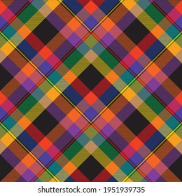 Rainbow Chevron Plaid Tartan textured Seamless pattern design suitable for fashion textiles and graphics