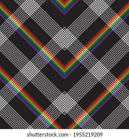 Rainbow Chevron Plaid Tartan textured Seamless pattern design suitable for fashion textiles and graphics