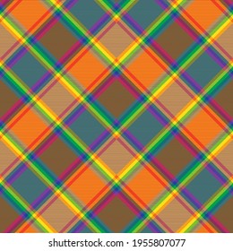 Rainbow Chevron Plaid Tartan textured Seamless pattern design suitable for fashion textiles and graphics