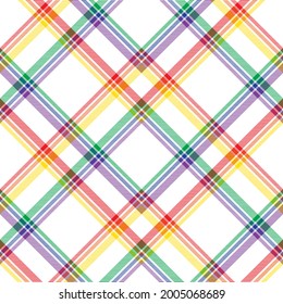 Rainbow Chevron Plaid Tartan textured Seamless pattern design suitable for fashion textiles and graphics