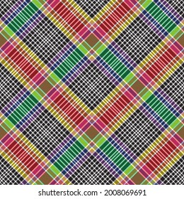 Rainbow Chevron Plaid Tartan textured Seamless pattern design suitable for fashion textiles and graphics