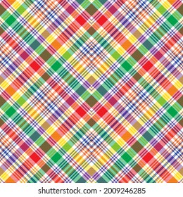 Rainbow Chevron Plaid Tartan textured Seamless pattern design suitable for fashion textiles and graphics